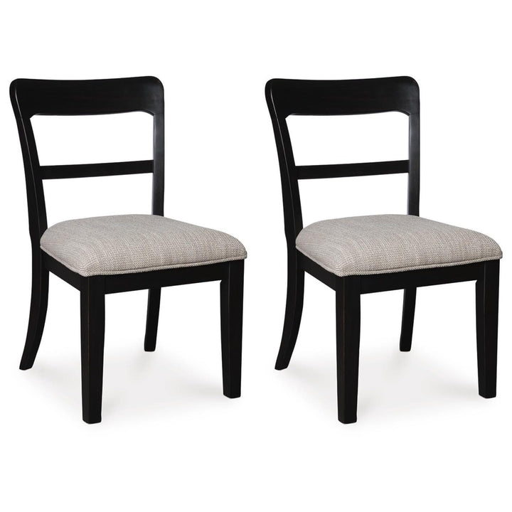 Set of 2 Greddinton Traditional Farmhouse Bistro Dining Chair Kitchen Side Chair Solid Frame – Black product view