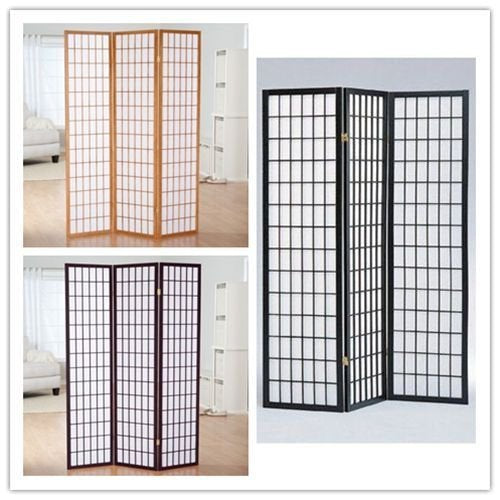 GTU Furniture Japanese Style 3 Panels Wood Shoji Room Divider Screen Oriental for Home/Office