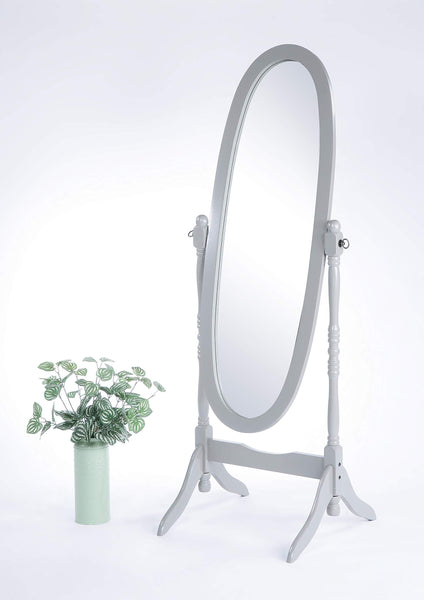 GTU Furniture Swivel Adjustable Full-Length Oval Wood Cheval Floor Mirror, in White/Black/Cherry/Oak/Silver/Gold/Espresso/Grey Finish