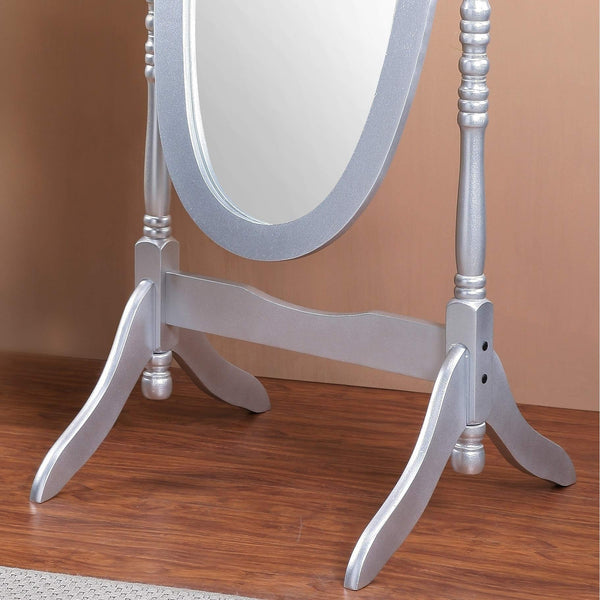 GTU Furniture Swivel Adjustable Full-Length Oval Wood Cheval Floor Mirror, in White/Black/Cherry/Oak/Silver/Gold/Espresso/Grey Finish