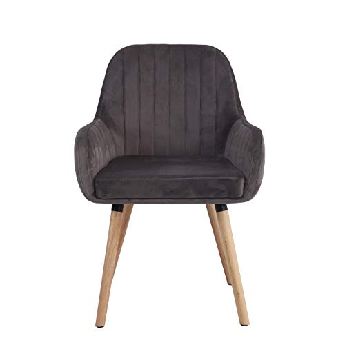 GTU Furniture Set of 2 Grey Color Tuchico Contemporary Fabric Accent Chair
