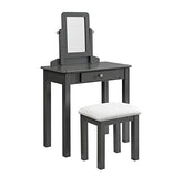 GTU Furniture Transitional Vanity Set with Mirror Stool — Espresso