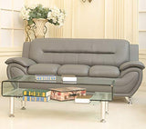 GTU Amazon B08129YL5F PT01 • GTU-U2702S+L+C — GTU Furniture Contemporary PU Leather Sofa & Loveseat Set, 2 Piece Sofa Set — 3pc Grey