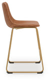 Set of 2 Gold Frame Faux Leather Bar Stools, Bucket Seat, Color Collection – alternate view 4