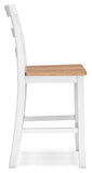Set of 2 Two-Tone Wood Adjustable Height Bar Stools, Color Collection, Pub — Natural/White