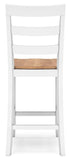 Set of 2 Two-Tone Wood Adjustable Height Bar Stools, Color Collection, Pub — Natural/White