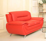 GTU Amazon B08129ZMX5 PT02 • GTU-U2703S+L+C — GTU Furniture Contemporary PU Leather Sofa & Loveseat Set, 2 Piece Sofa Set — 3pc Red