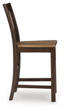 Set of 2 Light Brown / Dark Brown Wood Counter Height Bar Stools, Two-Tone – alternate view 4
