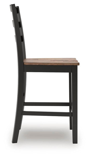 Set of 2 Brown / Black Wood Adjustable Height Bar Stools, Butcher Block Seat – alternate view 5