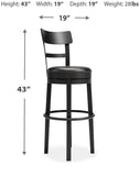GTU Furniture Bar Height Swivel Bar Stools, Color Collection, Kitchen Island Stool, Pub — Black