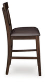 Set of 2 Dark Brown Faux Leather Counter Height Bar Stools with Slat Back – alternate view 5