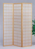 Japanese Style 3 Panels Wood Shoji Room Divider Screen Oriental for Home/Office — Natural