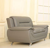 GTU Amazon B08129YL5F PT02 • GTU-U2702S+L+C — GTU Furniture Contemporary PU Leather Sofa & Loveseat Set, 2 Piece Sofa Set — 3pc Grey