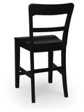 GTU Furniture Set of 2 Farmhouse Wood Adjustable Height Bar Stools, Color Collection — Black
