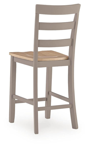 Set of 2 Natural / Gray Wood Counter Height Bar Stools, Two-Tone, Solid Wood – alternate view 5