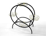 GTU Furniture Brass Metal 2-Circle Outdoor Indoor Plant Stand Garden Decor Flower Pot Shelves – Black product view