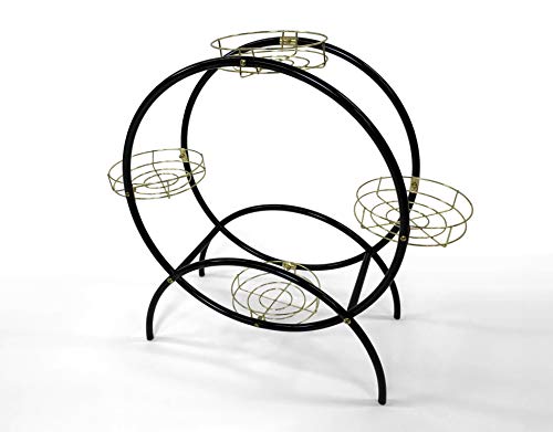 Brass Metal 2-Circle Outdoor Indoor Plant Stand Garden Decor Flower Pot Shelves – product view