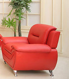 GTU Amazon B08129ZMX5 PT03 • GTU-U2703S+L+C — GTU Furniture Contemporary PU Leather Sofa & Loveseat Set, 2 Piece Sofa Set — 3pc Red