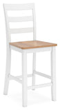 Set of 2 Two-Tone Wood Adjustable Height Bar Stools, Color Collection, Pub – Natural/White alternate view 4