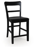 Set of 2 Farmhouse Wood Adjustable Height Bar Stools, Color Collection – Black alternate view 3