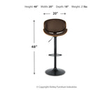 Brown Faux Leather Adjustable Height Swivel Bar Stool with Footrest, Dining – alternate view 7