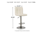 Set of 2 Bone Faux Leather Adjustable Height Swivel Bar Stools, Tufted, Pub – alternate view 7