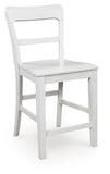 GTU Furniture Set of 2 Farmhouse Wood Adjustable Height Bar Stools, Color Collection — White