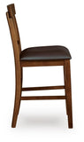 Set of 2 Medium Brown Faux Leather Counter Height Bar Stools, Shaker Style – alternate view 5