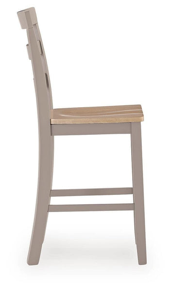 Set of 2 Natural / Gray Wood Counter Height Bar Stools, Two-Tone, Solid Wood – alternate view 4