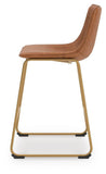 Set of 2 Gold Frame Faux Leather Bar Stools, Bucket Seat, Color Collection – alternate view 7