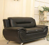 GTU Amazon B08129ZMX4 PT07 • GTU-U2701S+L+C — GTU Furniture Contemporary PU Leather Sofa & Loveseat Set, 2 Piece Sofa Set — 3pc Black