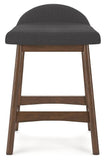GTU Furniture Set of 2 Mid-Century Counter Height Bar Stools, Cushioned, Color Collection — Charcoal/Brown