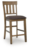 Set of 2 Light Brown Faux Leather Counter Height Bar Stools, Casual, Dining – alternate view 2