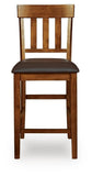 Set of 2 Medium Brown Faux Leather Counter Height Bar Stools, Shaker Style – alternate view 4
