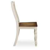 Set of 2 Wirloni Country Farmhouse Dining Chair Kitchen Side Chair Solid Frame White Brown – alternate view 5