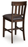 Set of 2 Dark Brown Faux Leather Counter Height Bar Stools with Slat Back – alternate view 6
