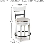 GTU Furniture Swivel Bar Stools, Color Collection, Counter Height, Kitchen Island Stool — White