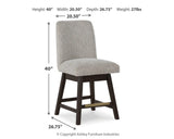 Set of 2 Beige / Dark Brown Polyester Swivel Counter Height Bar Stools, Pub – alternate view 6