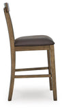 Set of 2 Light Brown Faux Leather Counter Height Bar Stools, Casual, Dining – alternate view 4