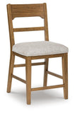 Set of 2 Oatmeal / Light Brown Wood Counter Height Bar Stools, Lodge, Dining – alternate view 2