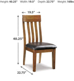 GTU Furniture Set of 2 Ralene Traditional Rustic Dining Chair Kitchen Side Chair Solid Frame Medium Brown