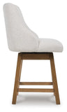Set of 2 Oatmeal / Light Brown Wood Swivel Counter Height Bar Stools, Lodge – alternate view 4
