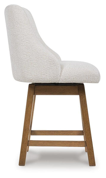 Set of 2 Oatmeal / Light Brown Wood Swivel Counter Height Bar Stools, Lodge – alternate view 4