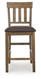 Set of 2 Light Brown Faux Leather Counter Height Bar Stools, Casual, Dining – alternate view 3