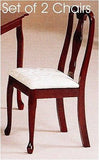 GTU Furniture Set of 2 Elegant Cherry Finish Wood Queen Anne Style Side Chairs