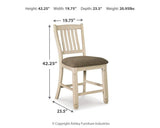 Set of 2 Two-Tone Wood Counter Height Bar Stools with Woven Fabric Seat – alternate view 9