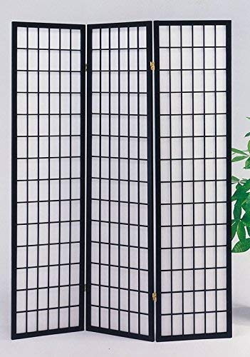 GTU Furniture Japanese Style 3 Panels Wood Shoji Room Divider Screen Oriental for Home/Office