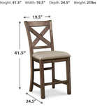 Set of 2 Beige Polyester Counter Height Bar Stools with Nailhead Trim, Pub – alternate view 6