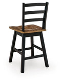 Set of 2 Brown / Black Wood Swivel Counter Height Bar Stools with Footrest – alternate view 5