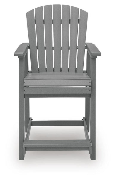 GTU Furniture Set of 2 Dark Gray Wood Outdoor Counter Height Bar Stools with Arms, Patio